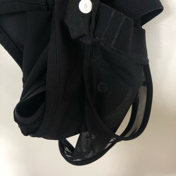 lululemon Women’s Size 6 Black Active Sports Bra Tank w/Mesh design accents - Picture 5 of 5